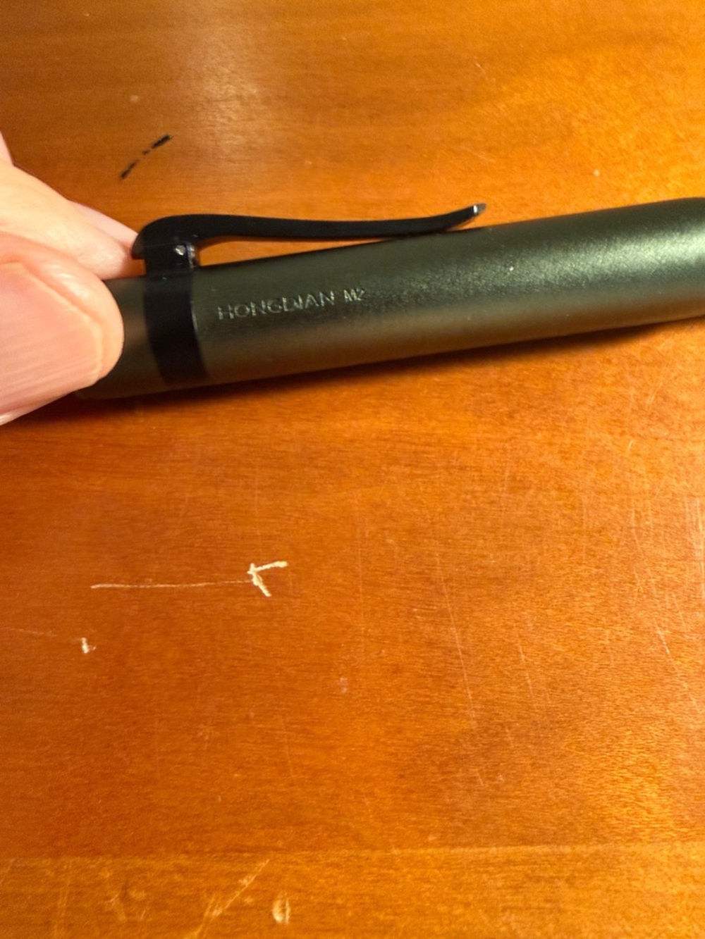 Hongdan M2 Matte Olive Green Fountain Pen with Removable Cap - Picture 3 of 4